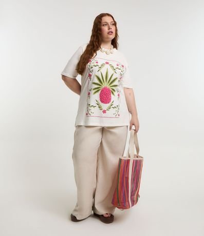 Blusa en Algodón con Estampa Piña con Follajes Curve & Plus Size 2