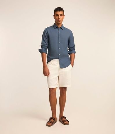Camisa Comfort Básica en Lino Manga Larga 2
