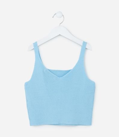 Blusa Cropped Infantil Acanalada en Punto - Talle 5 a 14 años 2