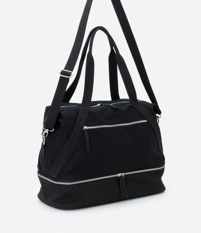 Bolso Maleta Grande con Cierre Contrastante y Asa Doble