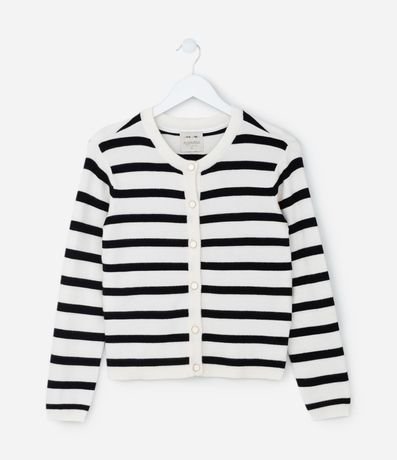 Cardigan Infantil en Fleece con Rayas - Talle 5 a 14 años