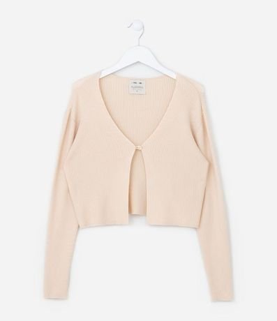 Cardigan Infantil Canelado con Botón - Talle 5 a 14 años 2