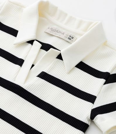 Camisa Infantil Acanalada Seamless con Cuello Polo 4