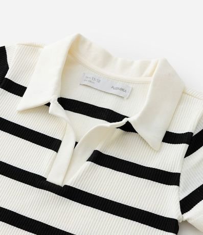 Camisa Infantil Acanalada Seamless con Cuello Polo 5
