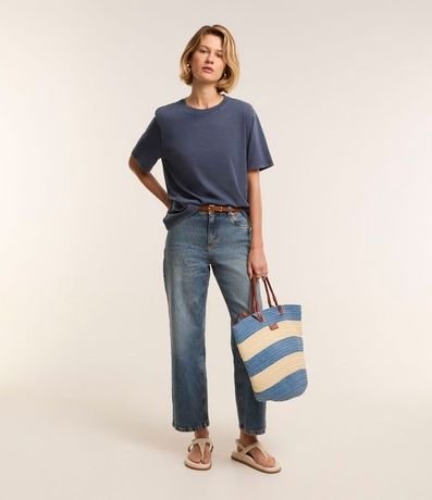 Blusa T-shirt en Algodón Desteñido con Manga corta 2