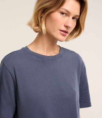 Blusa T-shirt en Algodón Desteñido con Manga corta 4