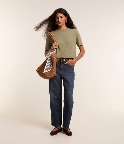 Blusa T-shirt en Algodón Desteñido con Manga corta 2