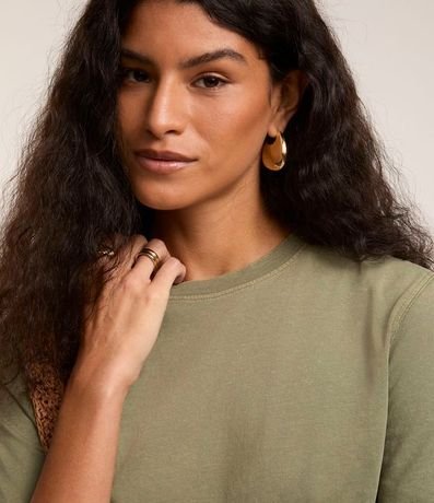 Blusa T-shirt en Algodón Desteñido con Manga corta 4