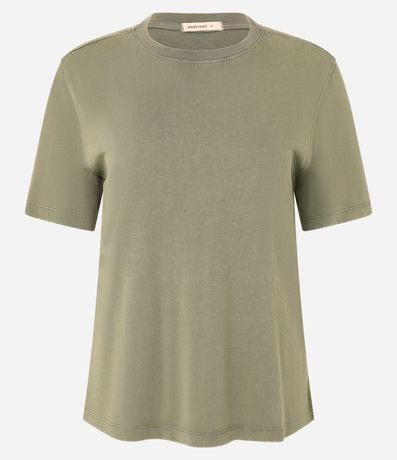 Blusa T-shirt en Algodón Desteñido con Manga corta 6