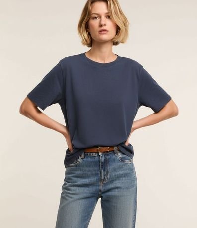 Blusa T-shirt en Algodón Desteñido con Manga corta 4