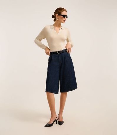 Blusa en Viscosa con Cuello V y Solapa 2