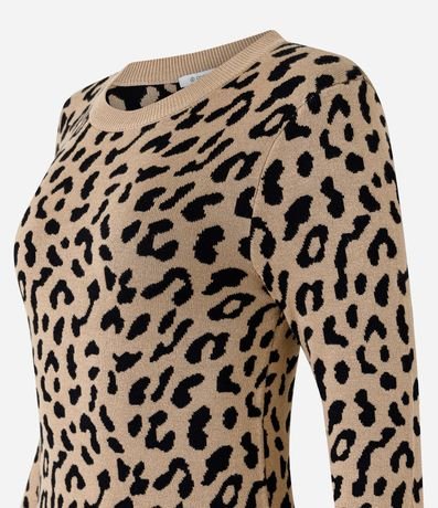 Blusa en Tricot con Hombrera Estampa Animal Print 2