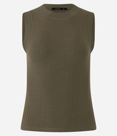 Blusa sin Manga en Rib con Textura Acanalada 6