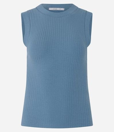 Blusa sin Manga en Rib con Textura Acanalada 6