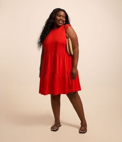 Vestido Corto Muscle Tee en Algodón con Volados Marias Curve & Plus Size 2