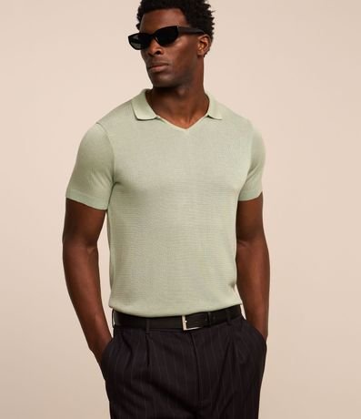 Remera Polo en Punto con Cuello V 2
