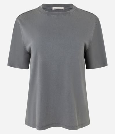 Blusa T-shirt en Algodón Desteñido con Manga corta 5