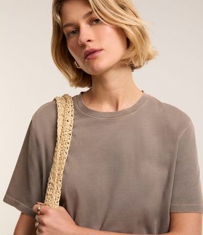 Blusa T-shirt en Algodón Desteñido con Manga corta 4