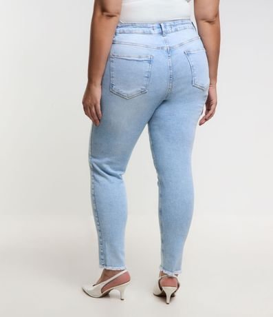 Pantalón Skinny en Jeans con Cintura Mediana y Terminación Deshilachada Curve & Plus Size 3