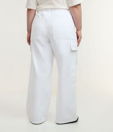 Pantalón Wide Leg en Sarga con Bolsillos Cargo y Cinturón Curve & Plus Size 4