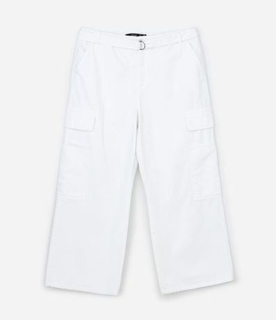 Pantalón Wide Leg en Sarga con Bolsillos Cargo y Cinturón Curve & Plus Size 5