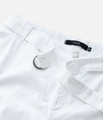 Pantalón Wide Leg en Sarga con Bolsillos Cargo y Cinturón Curve & Plus Size 9