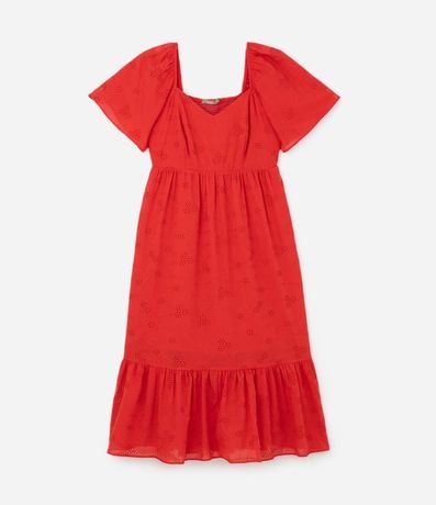 Vestido Midi en Laise con Manga Abullonada Curve & Plus Size 5