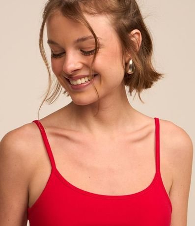 Blusa Musculosa Cropped en Algodón con Breteles Finos 3