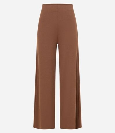 Pantalón Pantalona en Rib con Textura Acanalada y Cintura Elástica 5