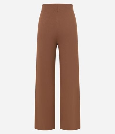 Pantalón Pantalona en Rib con Textura Acanalada y Cintura Elástica 7