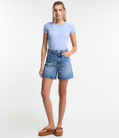 Blusa en Rib Acanalada con Manga Corta 2