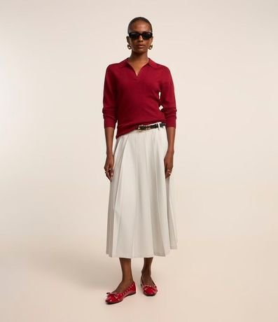 Blusa de Punto con Cuello Polo 2