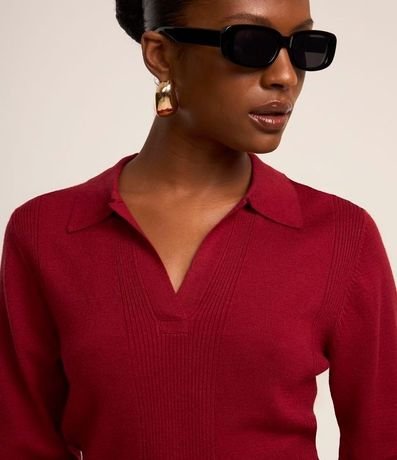 Blusa de Punto con Cuello Polo 3