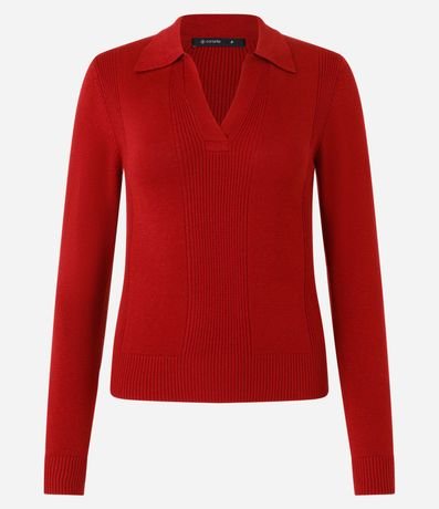 Blusa de Punto con Cuello Polo 8