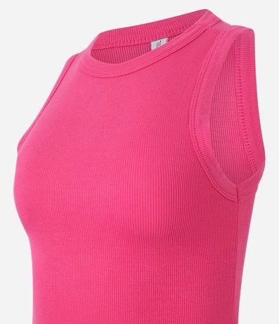 Blusa Cropped sin Manga en Ribana con Cuello Redondo 5