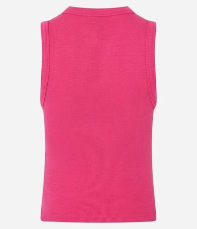 Blusa Cropped sin Manga en Ribana con Cuello Redondo 6