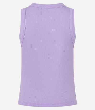 Blusa Cropped sin Manga en Ribana con Cuello Redondo 6