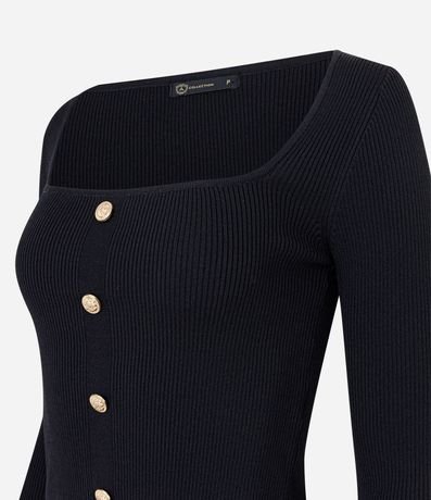 Blusa Cropped de Punto con Botones 6