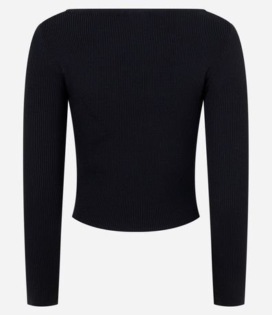 Blusa Cropped de Punto con Botones 7
