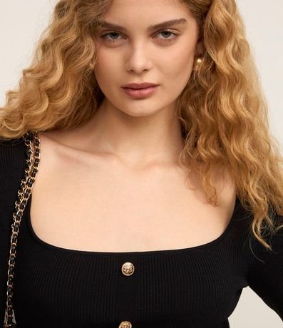 Blusa Cropped de Punto con Botones 3
