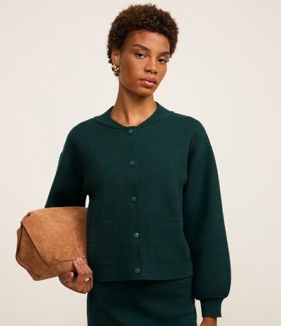 Buzo en Tricot con Bolsillos y Botones