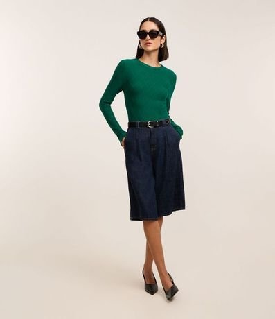 Suéter en Punto con Cuello Redondo y Textura Losângos 3