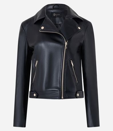 Campera Biker en PU con Punto Roma en la Manga 5