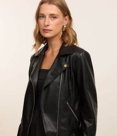 Campera Biker en PU con Punto Roma en la Manga 4