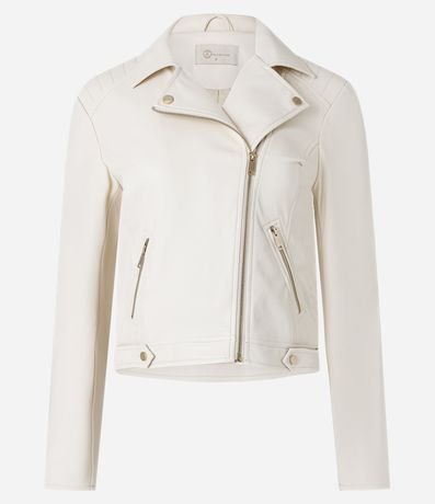 Campera Biker en PU con Punto Roma en la Manga 5