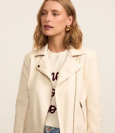 Campera Biker en PU con Punto Roma en la Manga 3