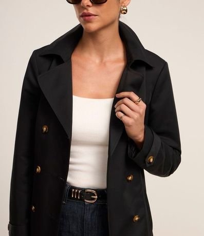 Buzo Trench Coat Alfaiatado con Detalles Acetinados 3