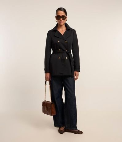 Buzo Trench Coat Alfaiatado con Detalles Acetinados 4