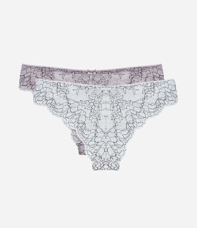 Kit 02 Bombachas Bikini en Encaje Bicolor 2