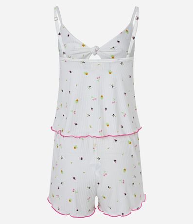 Pijama Short Doll en Rib con Texturas y Estampa Frutas 6